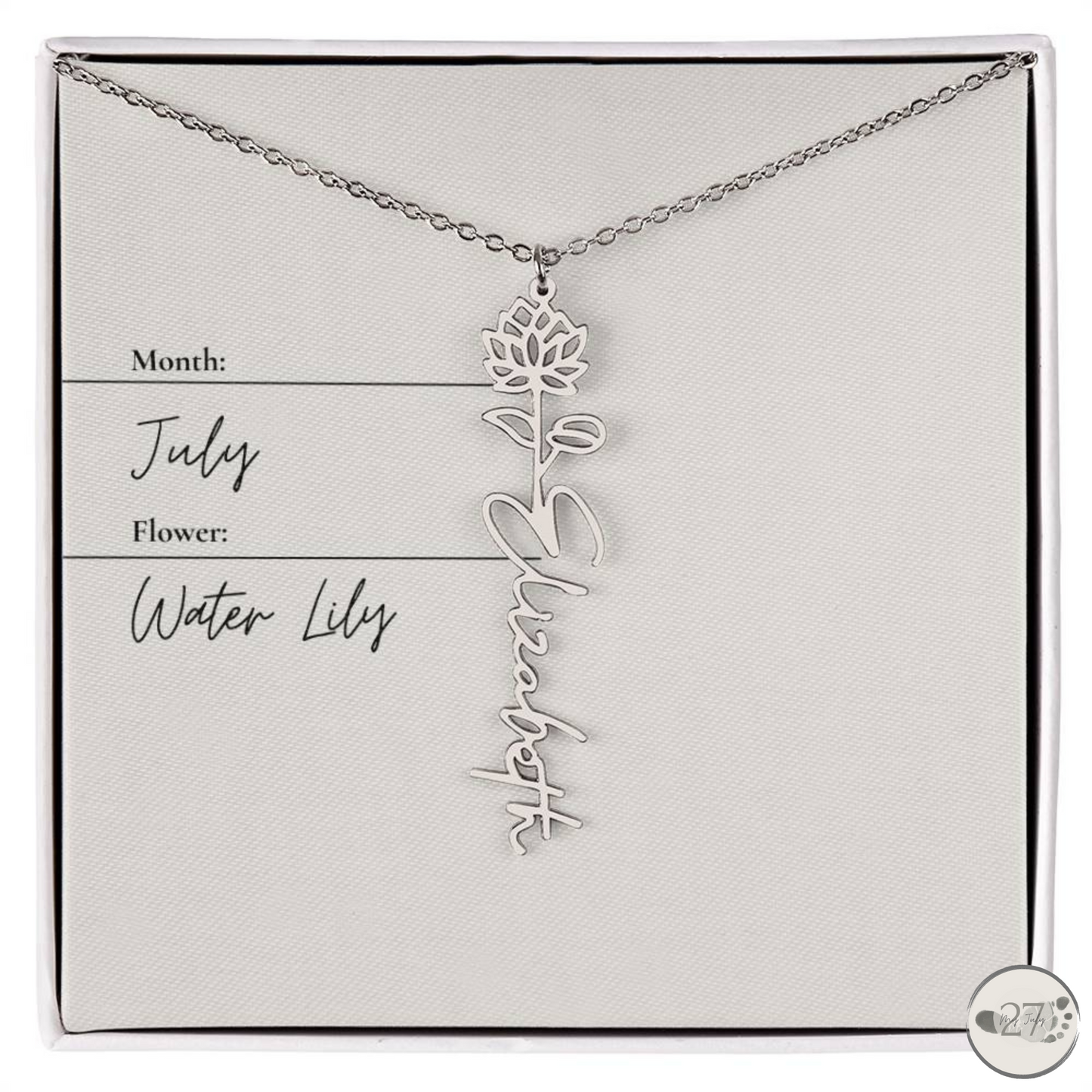 Birth Flower Name Necklace