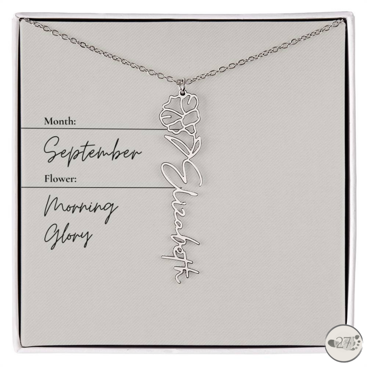 Birth Flower Name Necklace
