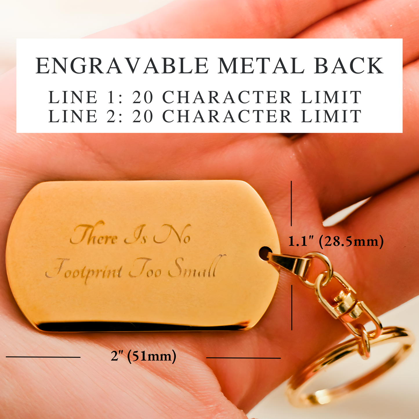 Gone So Soon Dog Tag Keychain | 2 First Trimester Losses