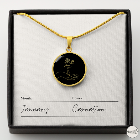 Birth Flower Pendant Necklace
