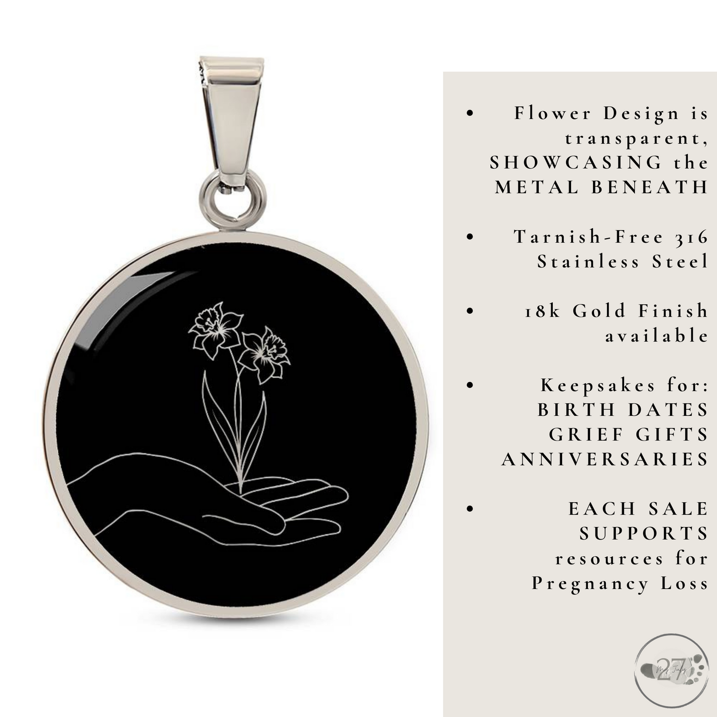 Birth Flower Pendant Necklace