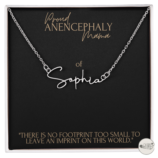 Anencephaly Mama: Cursive Name Keepsake
