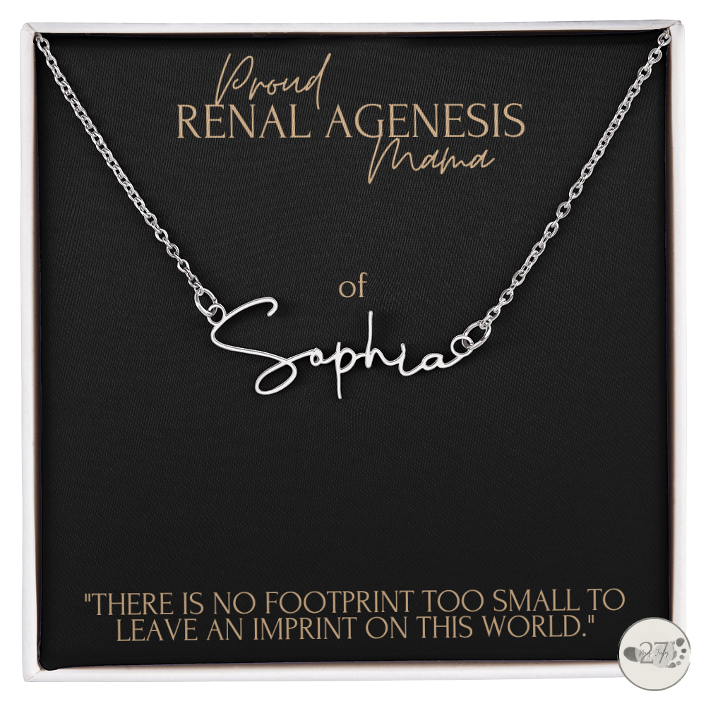 Renal Agenesis Mama: Cursive Name Keepsake