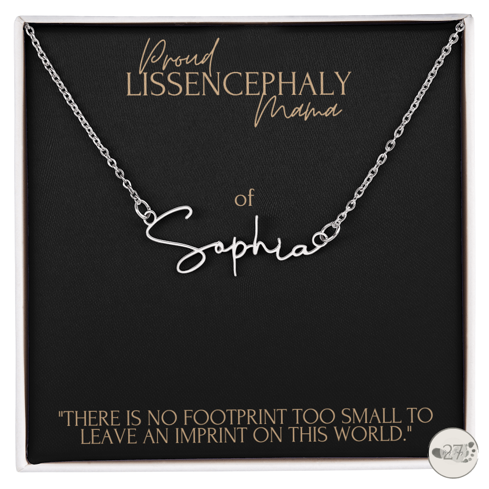 Lissencephaly Mama: Cursive Name Keepsake