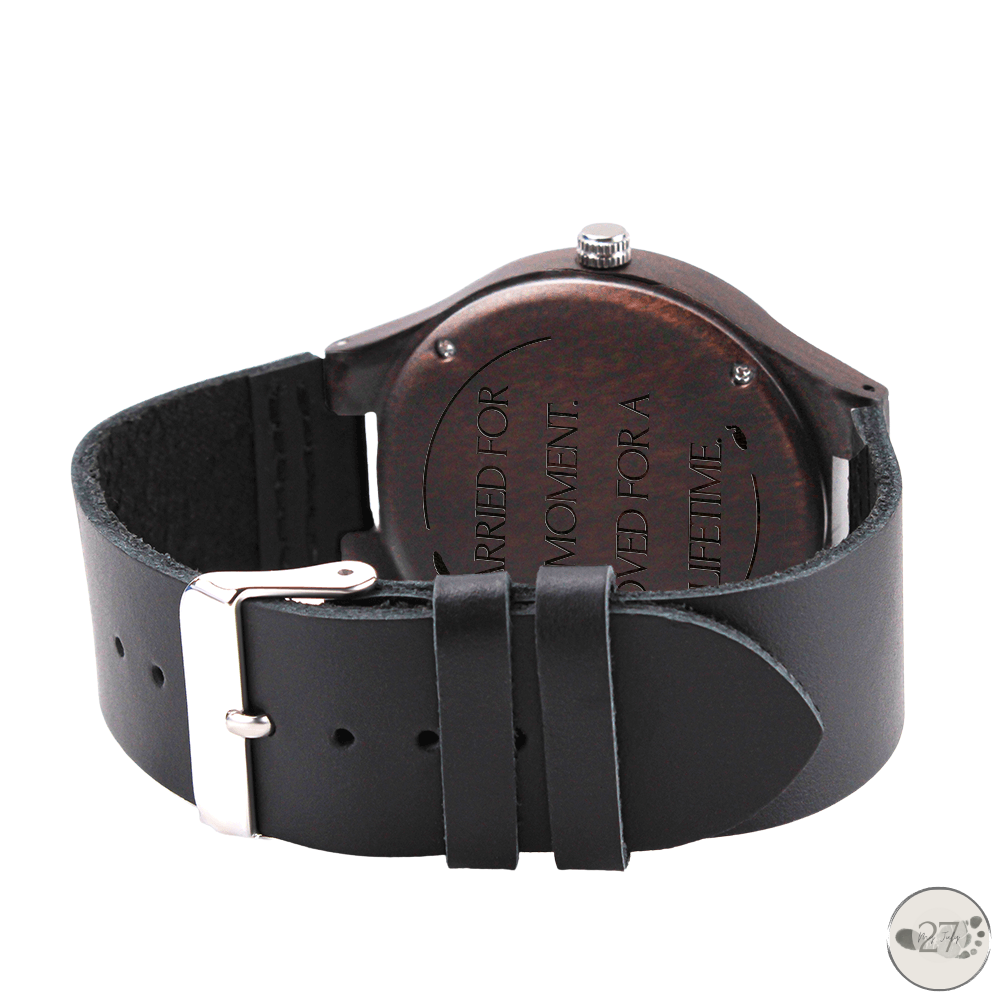"Carried for a moment. Loved For a Lifetime." Men's Wooden Watch