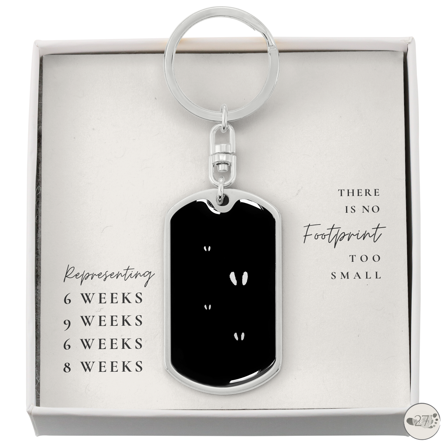 Gone So Soon Dog Tag Keychain | 4 First Trimester Losses