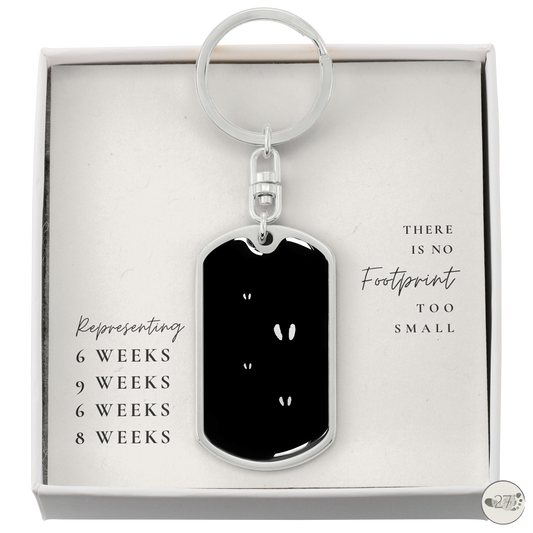 Gone So Soon Dog Tag Keychain | 4 First Trimester Losses