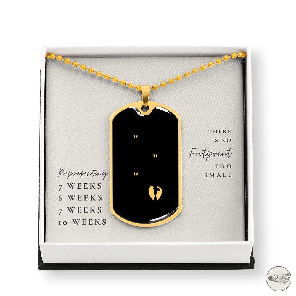 Gone So Soon Dog Tag Necklace | 4 First Trimester Losses