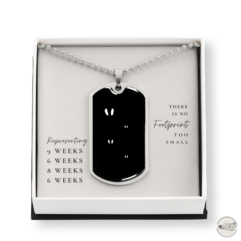 Gone So Soon Dog Tag Necklace | 4 First Trimester Losses