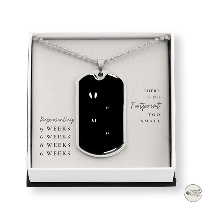 Gone So Soon Dog Tag Necklace | 4 First Trimester Losses