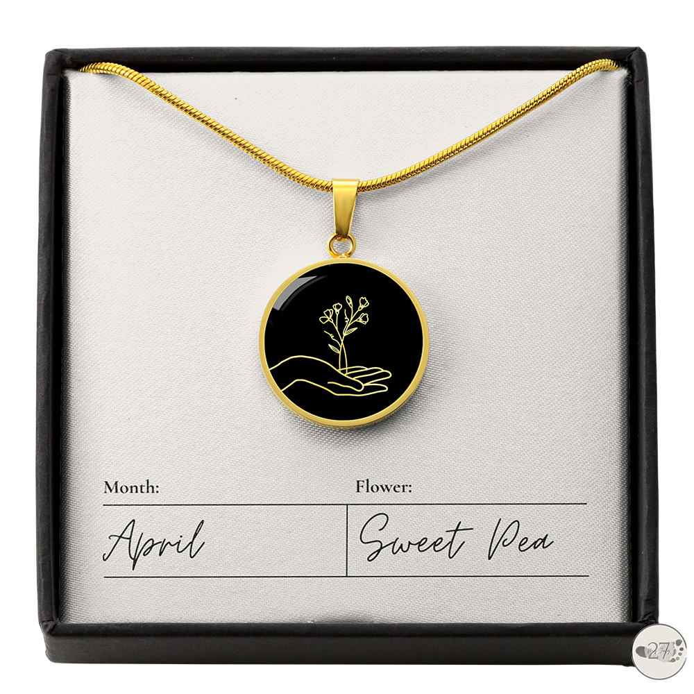 Birth Flower Pendant Necklace