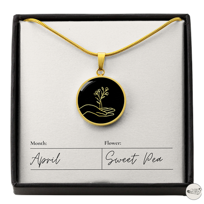Birth Flower Pendant Necklace