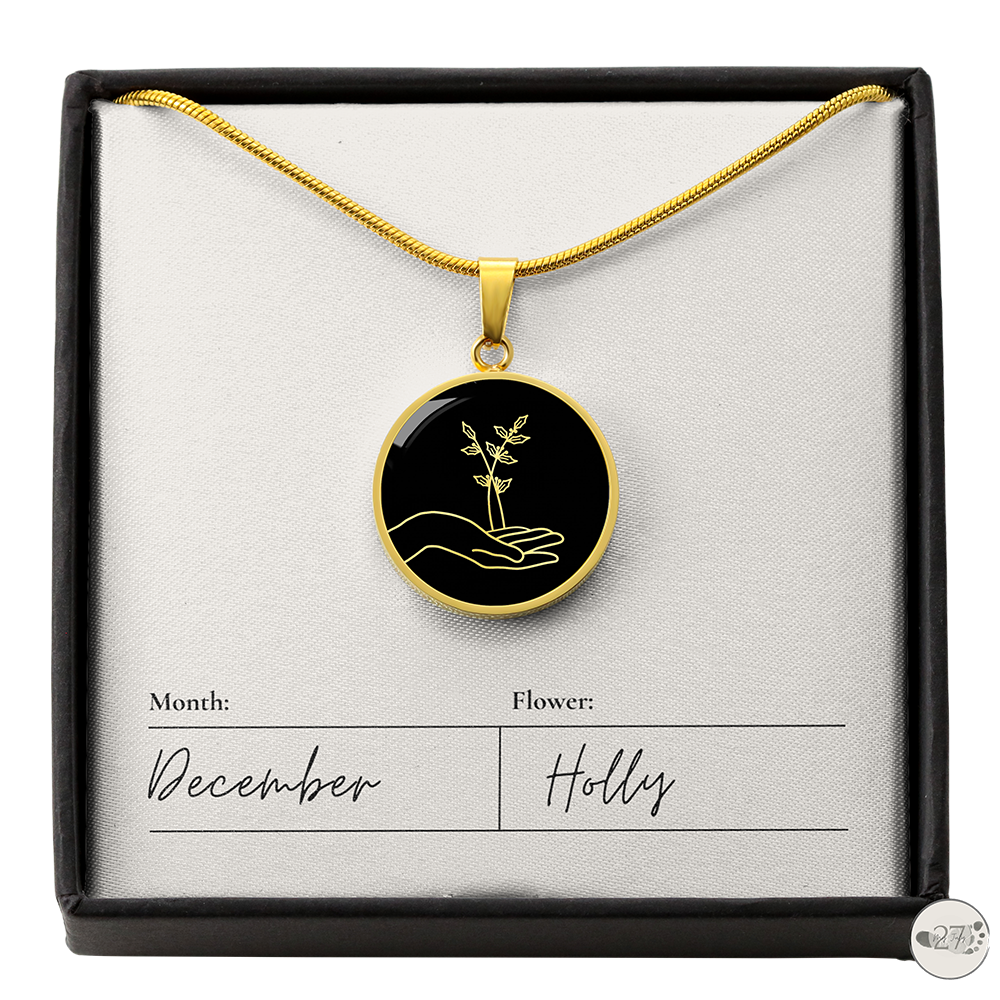 Birth Flower Pendant Necklace