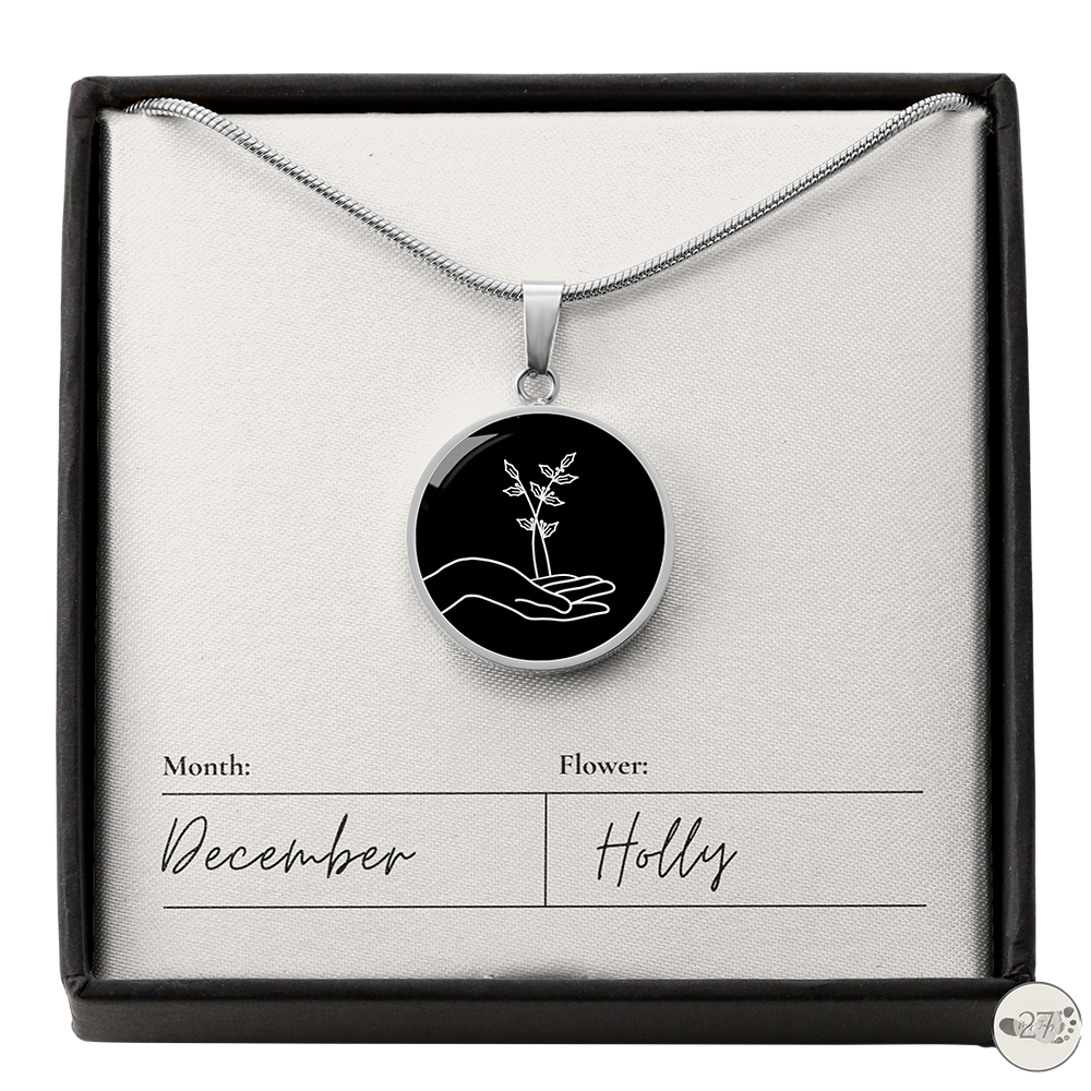 Birth Flower Pendant Necklace