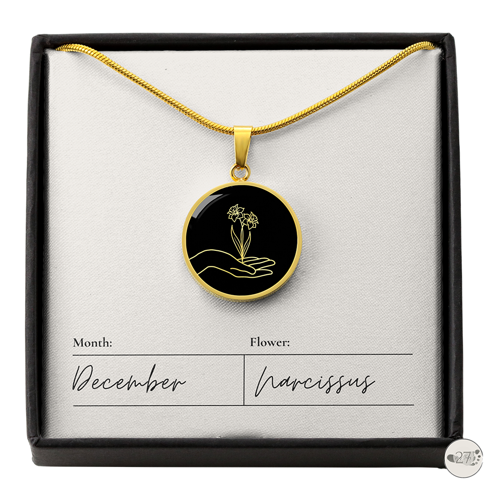 Birth Flower Pendant Necklace