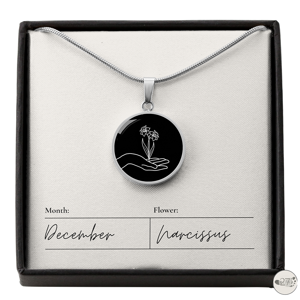 Birth Flower Pendant Necklace