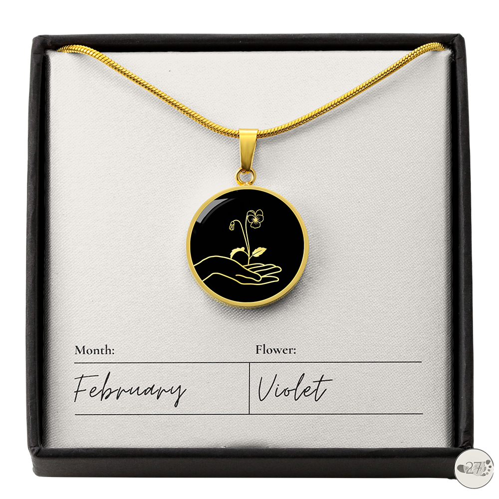 Birth Flower Pendant Necklace