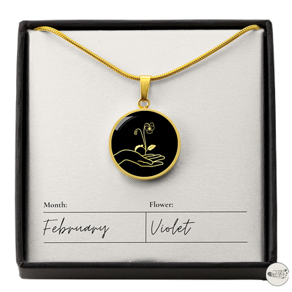 Birth Flower Pendant Necklace
