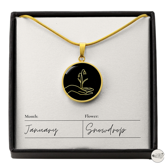 Birth Flower Pendant Necklace