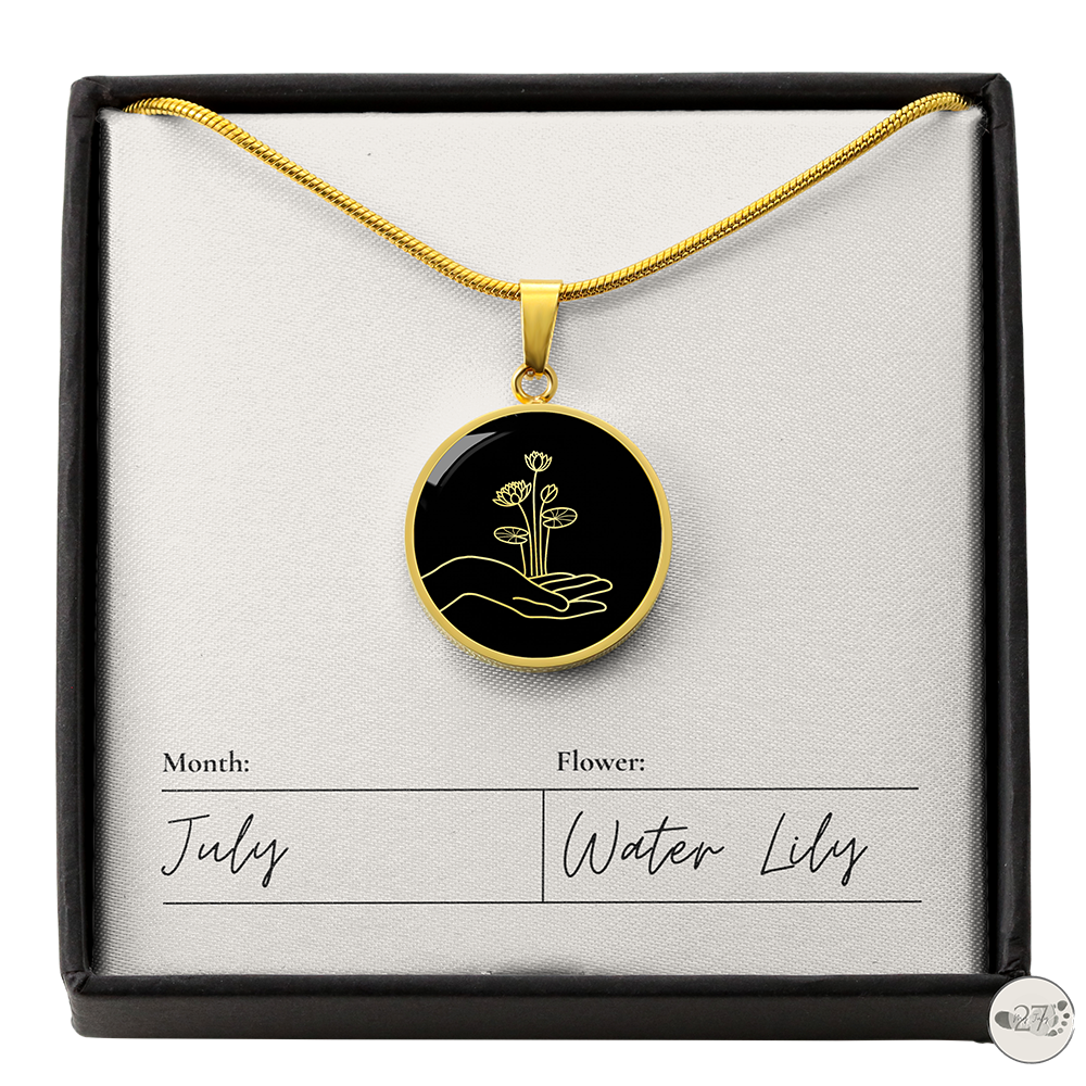 Birth Flower Pendant Necklace