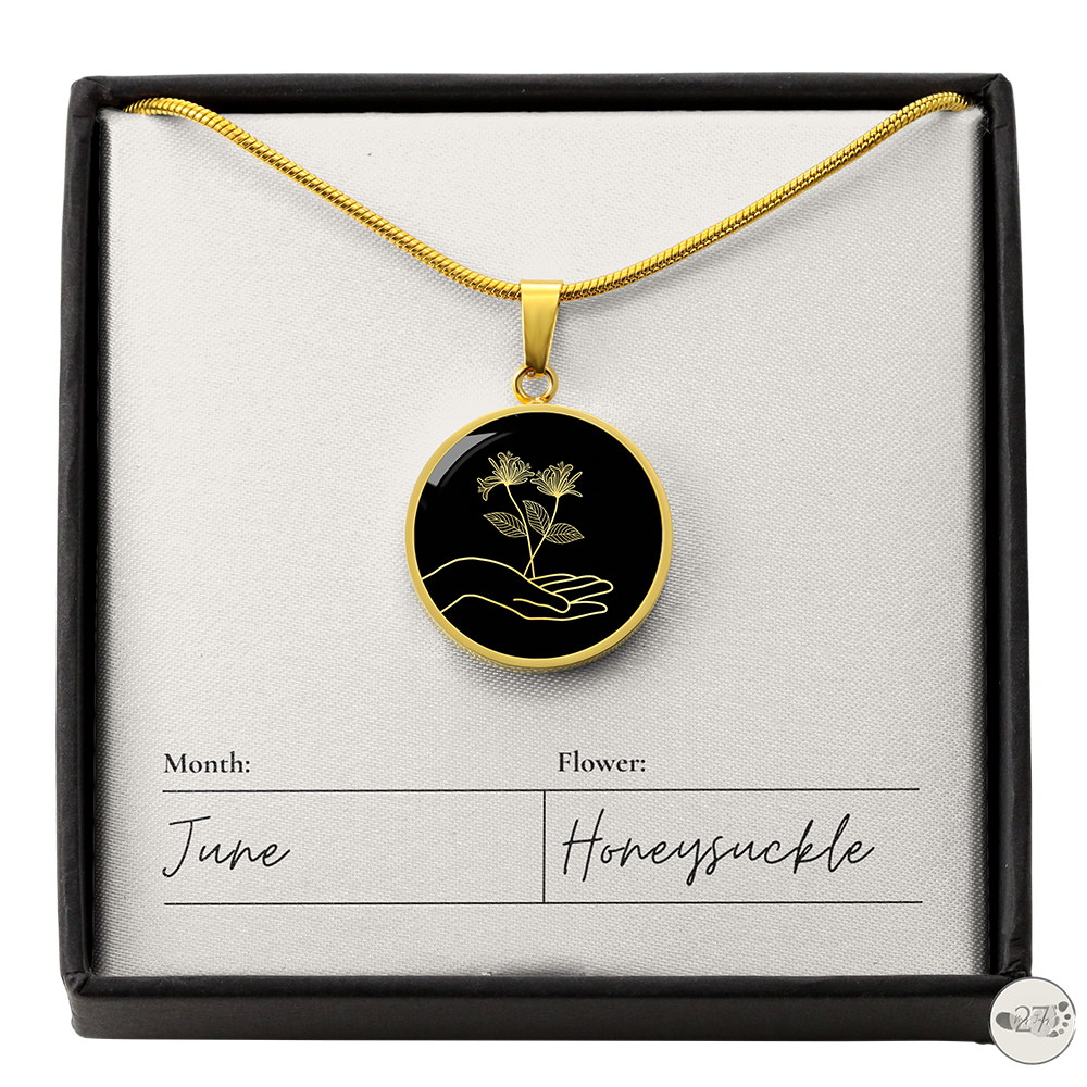 Birth Flower Pendant Necklace