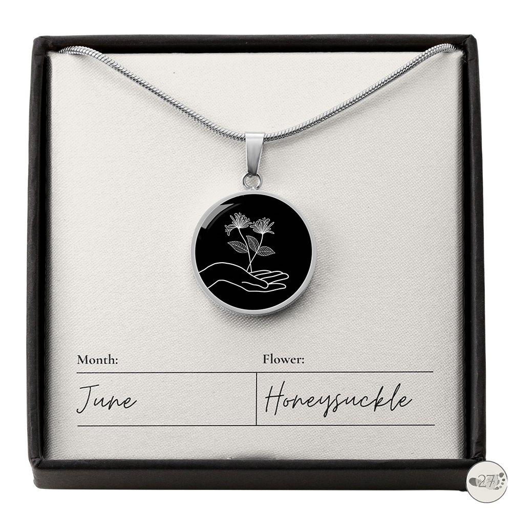 Birth Flower Pendant Necklace