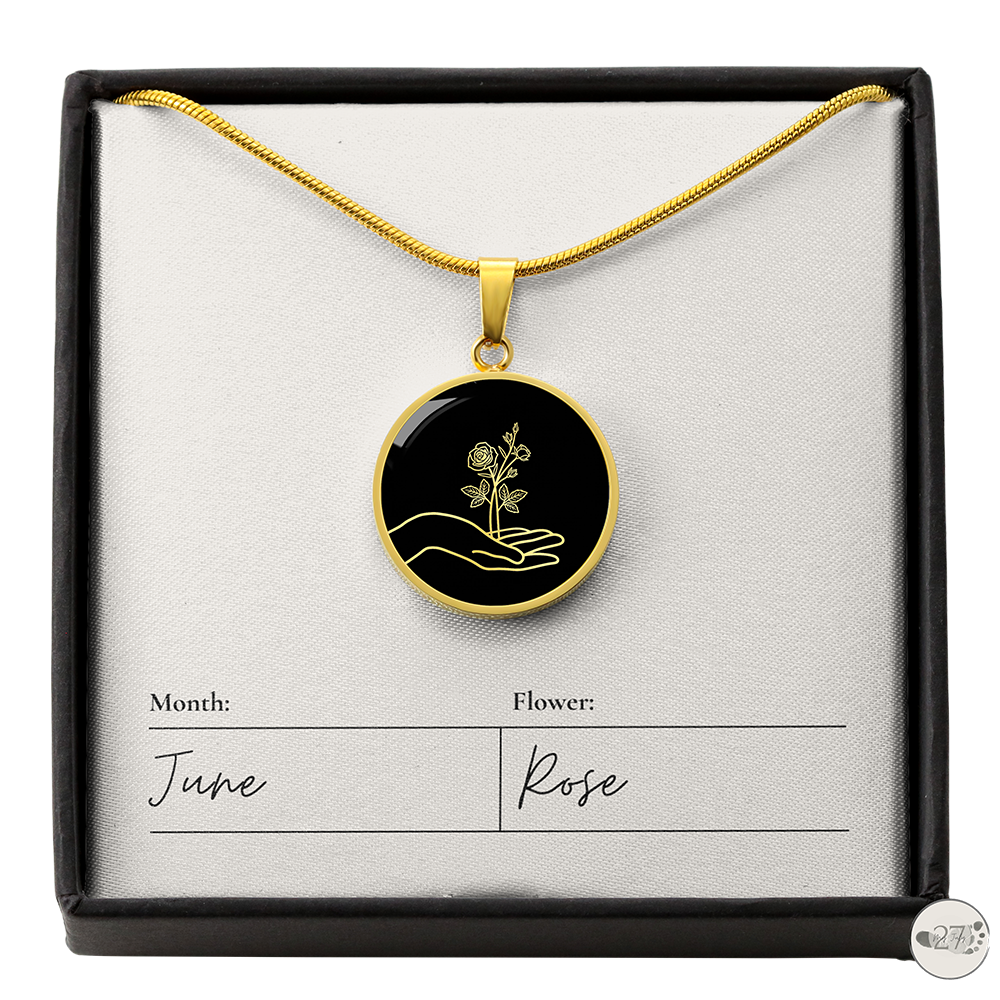 Birth Flower Pendant Necklace