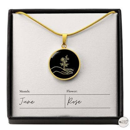 Birth Flower Pendant Necklace
