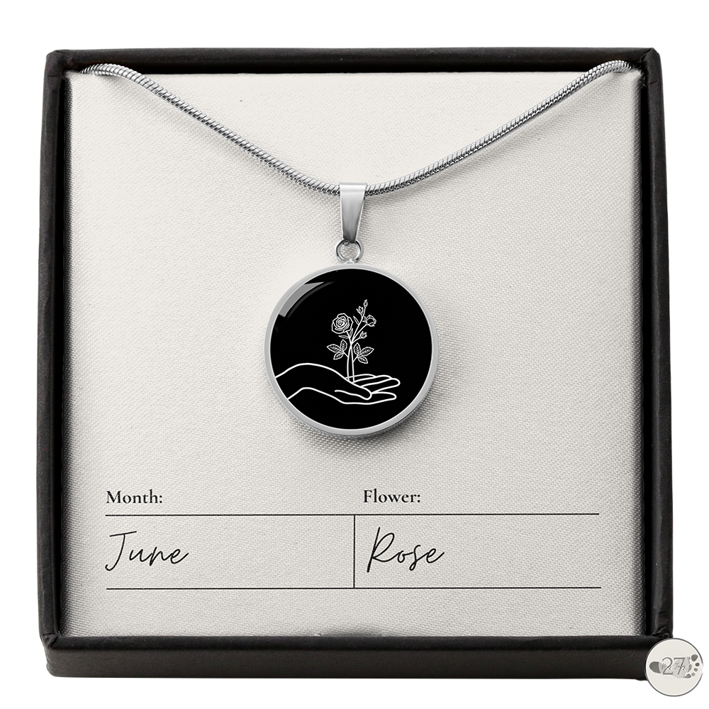 Birth Flower Pendant Necklace