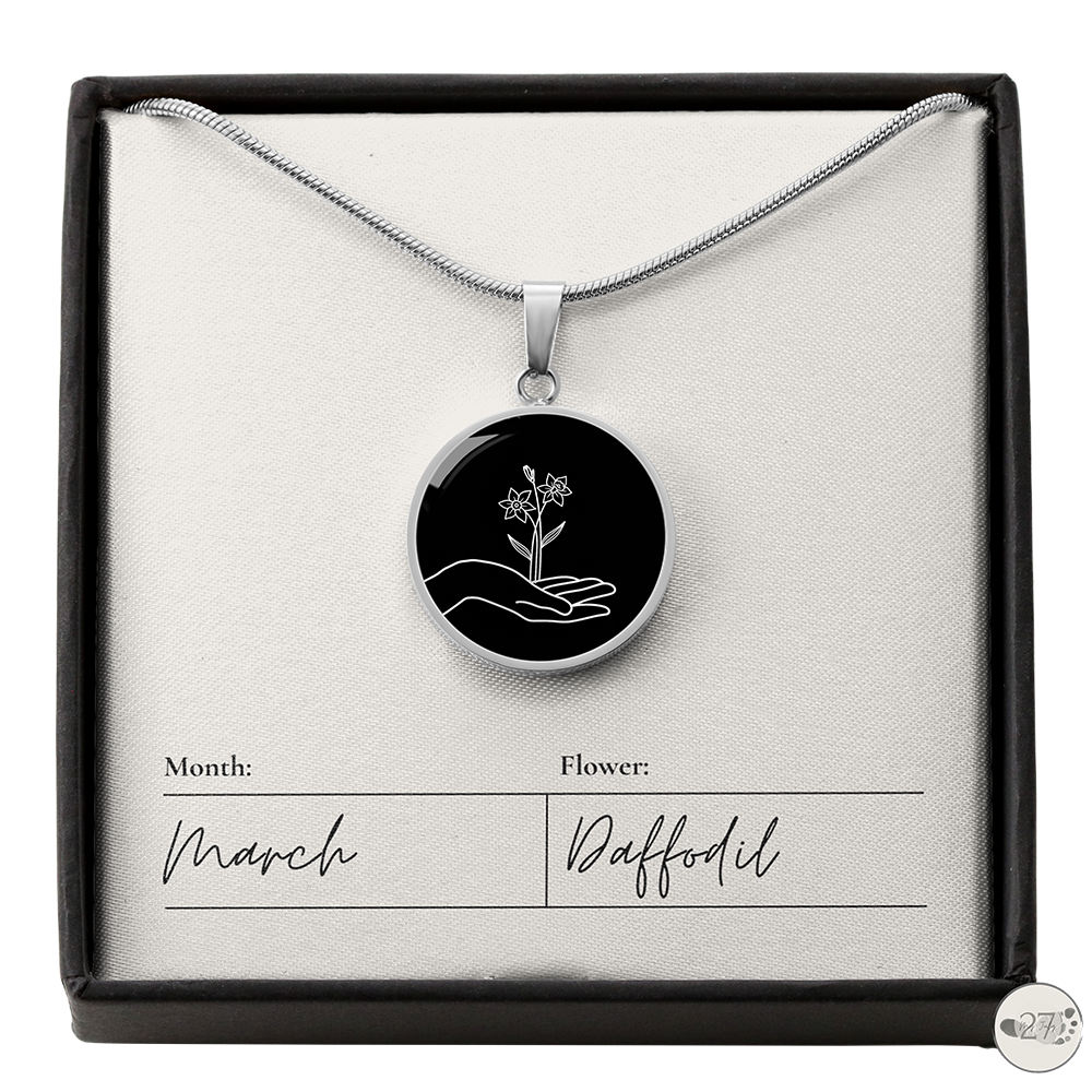 Birth Flower Pendant Necklace