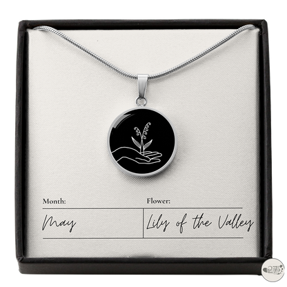 Birth Flower Pendant Necklace