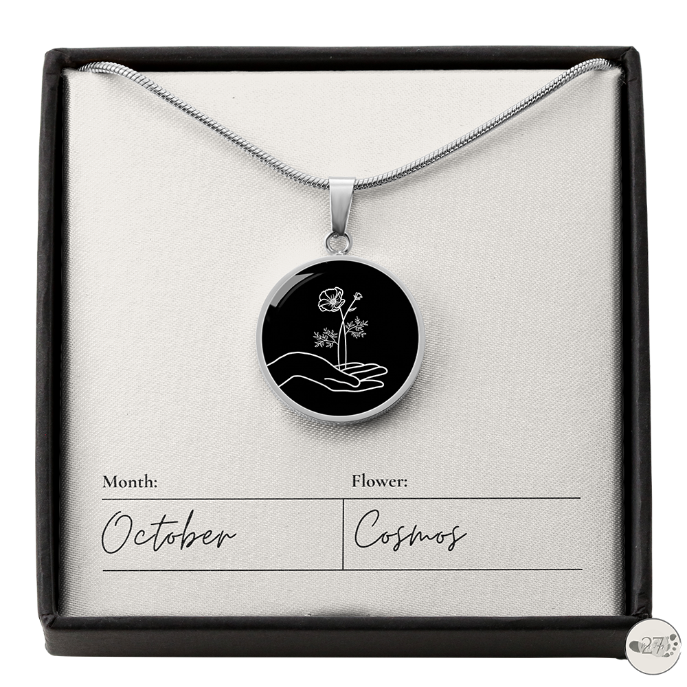 Birth Flower Pendant Necklace