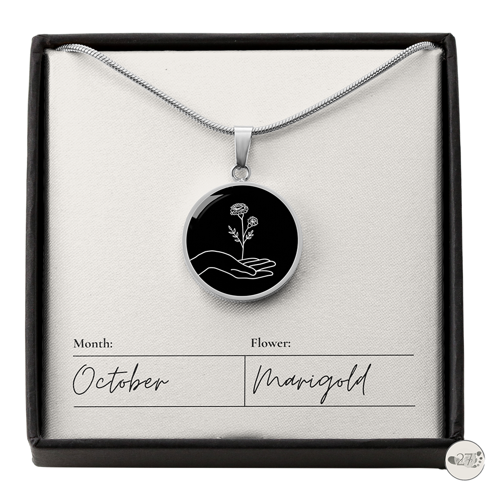 Birth Flower Pendant Necklace