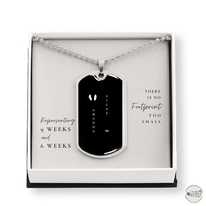 Gone So Soon Dog Tag Necklace | 2 First Trimester Losses